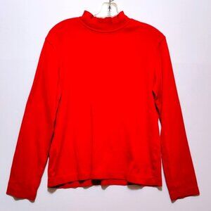 Jones Sport Red Mock Neck Long Sleeve Shirt Women's‎ Size L Christmas Red Layer